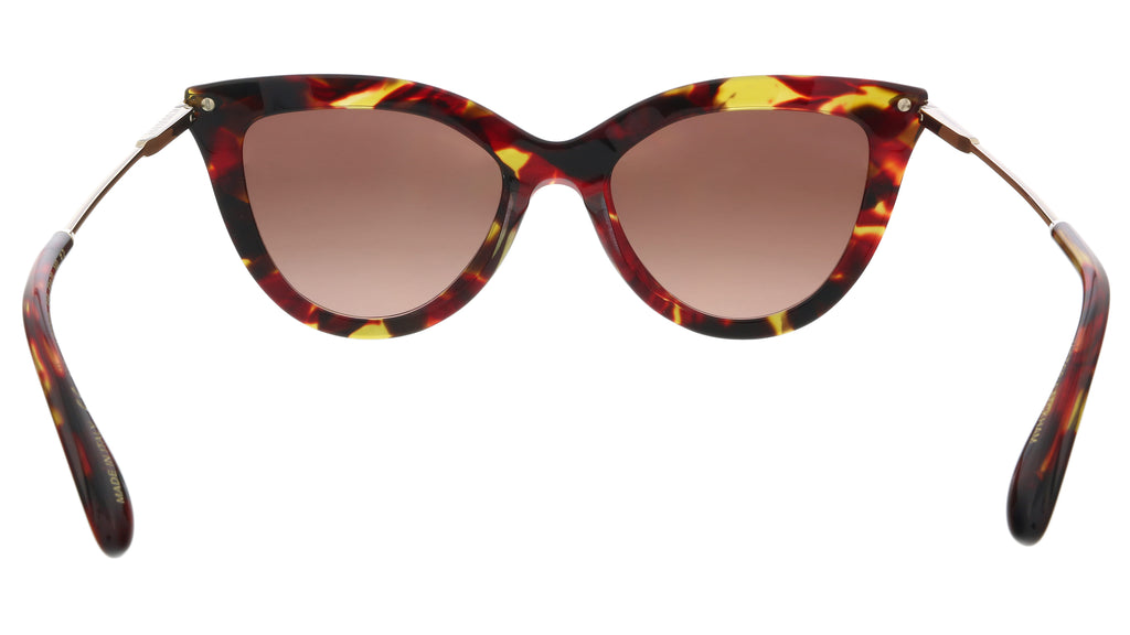 Victoria Beckham VB621S 44806 Red Amber Tortoise Classic Cateye Sunglasses