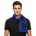 Roberto Cavalli Royal Blue Crest Logo Pattern Mens Wool Scarf