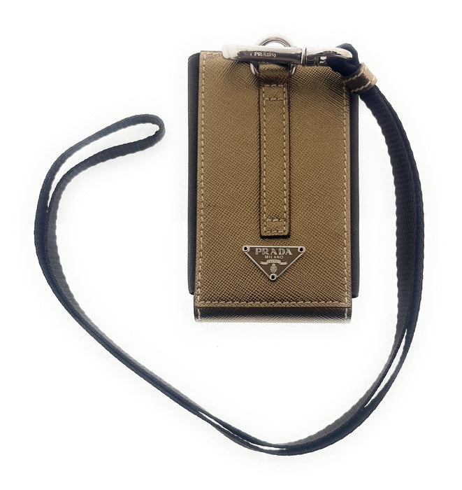Defective Prada Bronze Signature Handbag Accessory - Large
