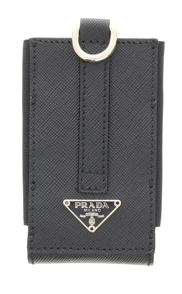 Prada Signature Black Leather Handbag Accessory Bag Charm