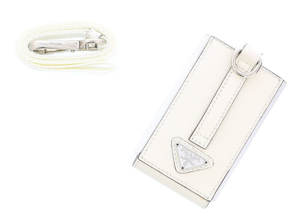 Prada White Leather Handbag Accesory