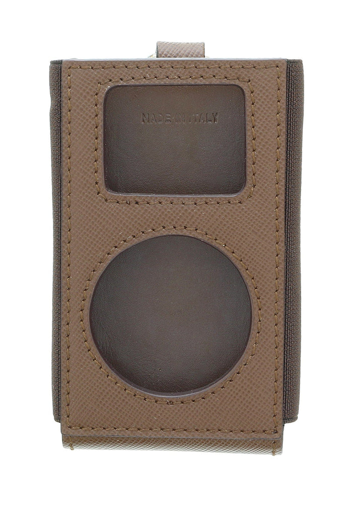 Prada Brown Leather Signature Handbag Accessory