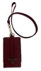 Prada Burgundy Leather Signature Ipod Case Accessory Bag Charm