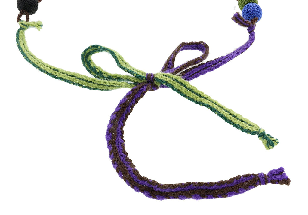 Prada Green Blue Bead Statement Necklace-one size