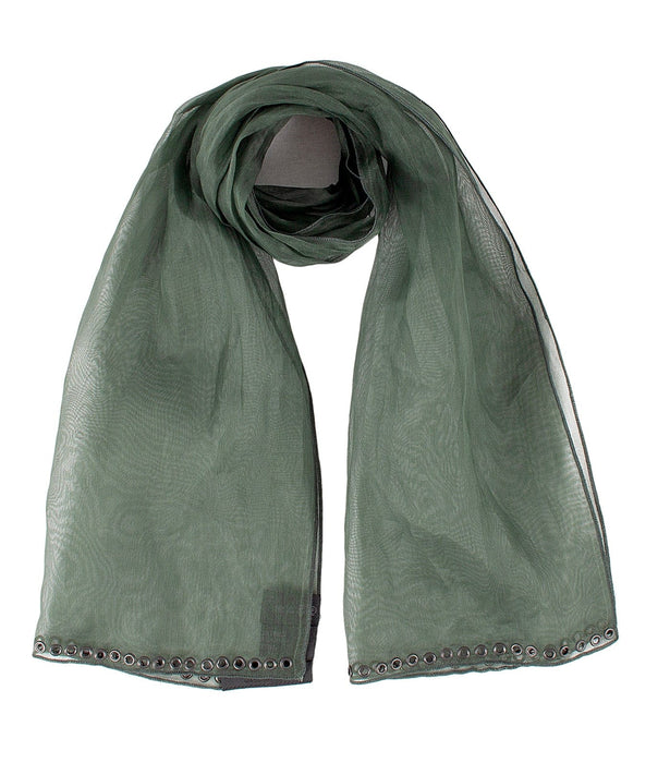 Prada Chiffon Embellished Scarf