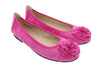 Daniela Fargion Fuschia Suede Camelia Toe Flat Suede Ballerina Shoes-9