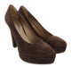 Daniela Fargion Brown Suede Suede Platform Pump Heels-