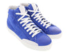 Daniela Fargion Blue White Suede Mid Top Distressed Leather Fashion Sneakers-8