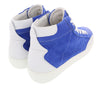 Daniela Fargion Blue White Suede Mid Top Distressed Leather Fashion Sneakers-