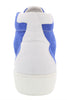 Daniela Fargion Blue White Suede Mid Top Distressed Leather Fashion Sneakers-