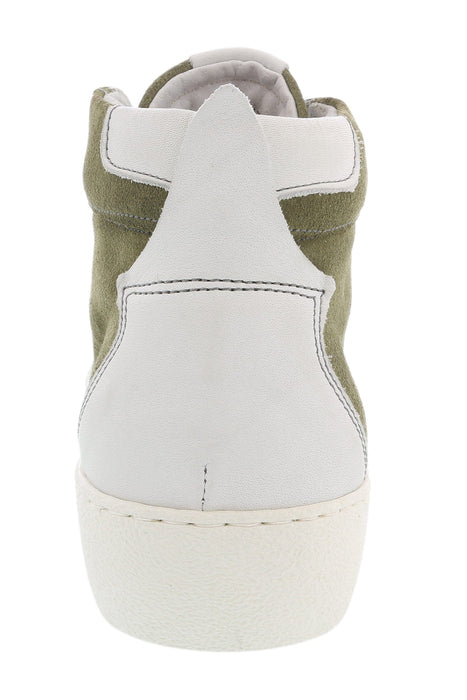 Daniela Fargion Olive Suede Suede Mid Top Distressed Leather Fashion Sneakers-