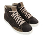 Daniela Fargion Brown Camel Suede Mid Top Distressed Leather Fashion Sneakers-7