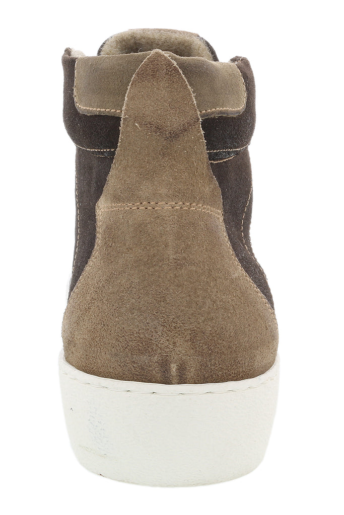Daniela Fargion Brown Camel Suede Suede Mid Top Distressed Leather Fashion Sneakers-