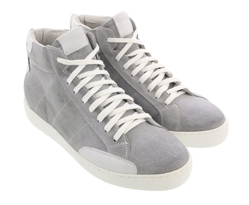 Daniela Fargion Grey Suede Suede Mid Top Distressed Leather Fashion Sneakers-