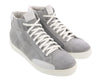 Daniela Fargion Grey Suede Mid Top Distressed Leather Fashion Sneakers-9