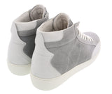 Daniela Fargion Grey Suede Suede Mid Top Distressed Leather Fashion Sneakers-