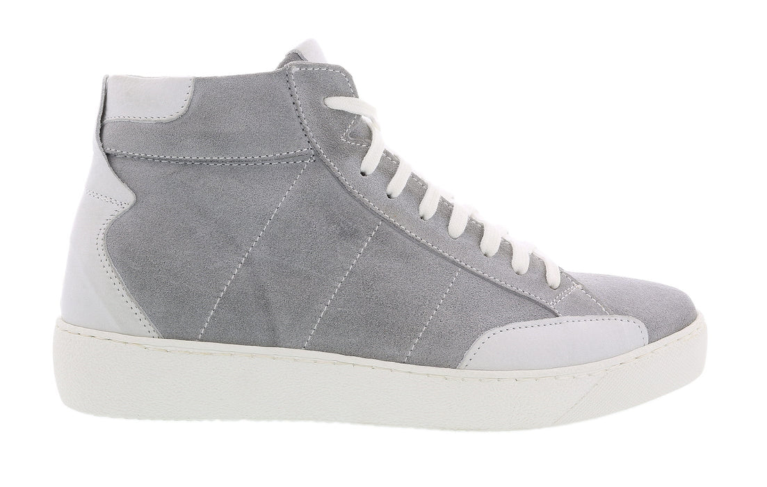 Daniela Fargion Grey Suede Suede Mid Top Distressed Leather Fashion Sneakers-