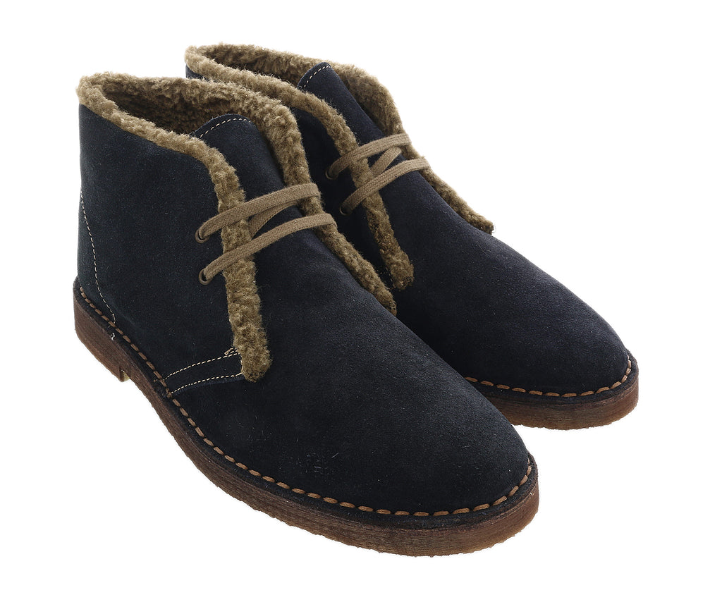 Daniela Fargion Navy Blue Suede Leather Lace Up Bootie-11