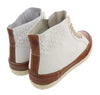 Daniela Fargion Tan White Leather Espadrille High Top Sneakers-