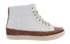 Daniela Fargion Tan White Leather Espadrille High Top Sneakers-