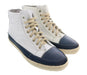 Daniela Fargion Blue White Leather Espadrille High Top Sneakers-10