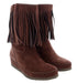 Daniela Fargion Dark Brown Suede Mid Calf Low Wedge Heel Boots-6