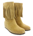 Daniela Fargion Chestnut Brown Suede Mid Calf Low Wedge Heel Boots-12
