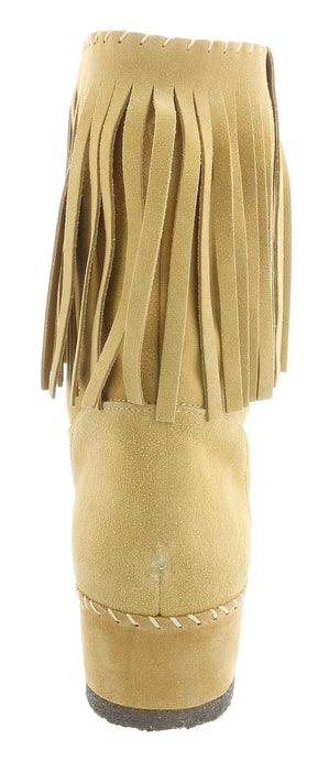 Daniela Fargion Dark Brown Suede Suede Mid Calf Low Wedge Heel Boots-