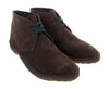 DANIELA FARGION Brown Suede Dark Green Laced Leather Derby Shoes-9