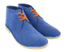 DANIELA FARGION Blue Suede Orange Laced Leather Derby Shoes-6