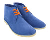 DANIELA FARGION Blue Suede Orange Laced Leather Derby Shoes-8