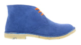 DANIELA FARGION Blue Suede Orange Laced Leather Derby Shoes-