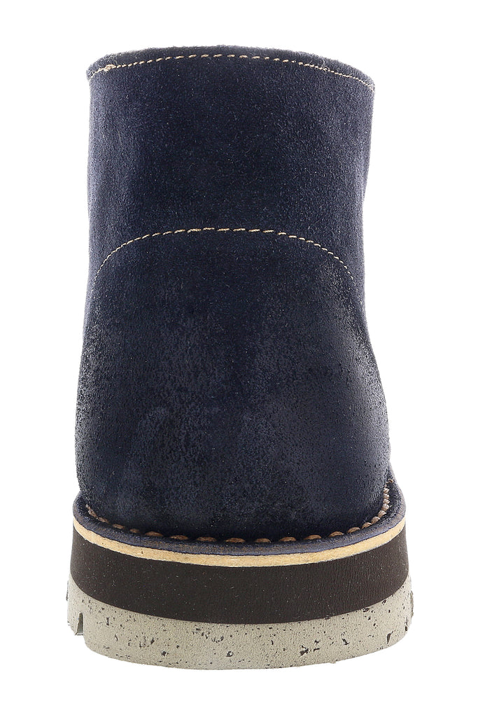 DANIELA FARGION Blue Leather Suede Ankle Boots-