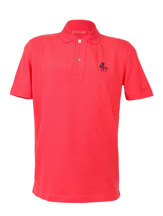 Piacenza Pure Cotton Bright Red Short Sleeve Polo Shirt-S