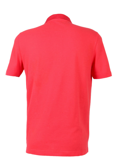Piacenza Pure Cotton Bright Red Short Sleeve Polo Shirt-S