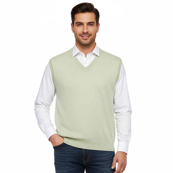 Piacenza Pure Cashmere Soft Seafoam Green V-Neck Vest