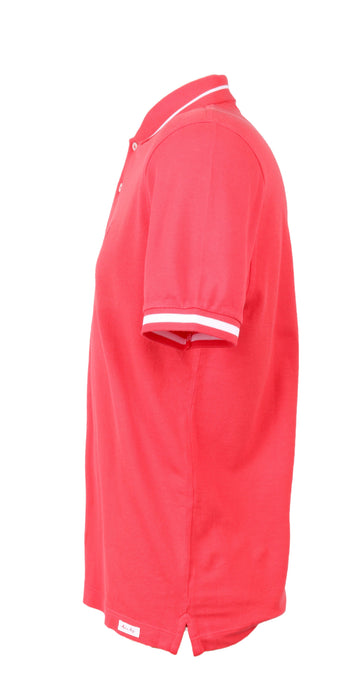 Piacenza Pure Cotton Red Short Sleeve Polo Shirt-XS