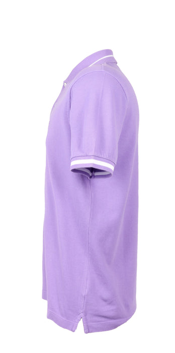 Piacenza Pure Cotton Soft Purple Short Sleeve Polo Shirt-XS