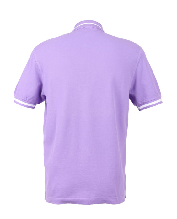 Piacenza Pure Cotton Soft Purple Short Sleeve Polo Shirt-XS