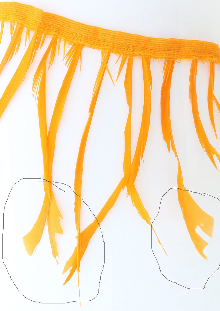 Damaged / Store Return Miu Miu Orange/Tan Feather Tie On Choker-One Size