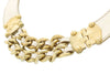 Miu Miu Ivory Leather Woven Gold Chain Choker Necklace-One Size