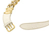 Miu Miu Ivory Leather Woven Gold Chain Choker Necklace-One Size