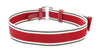 LUNA ROSSA Red Leather Trimmed Striped Woven D Ring Buckle Belt-