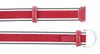 LUNA ROSSA Red Leather Trimmed Striped Woven D Ring Buckle Belt-