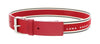 LUNA ROSSA Red Leather Trimmed Woven Striped Belt-24