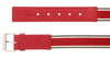 LUNA ROSSA Red Leather Trimmed Woven Striped Belt-