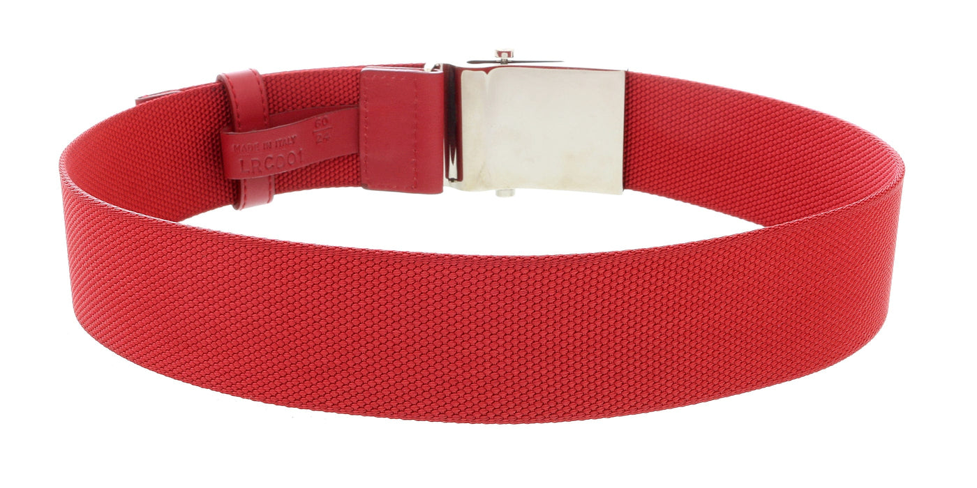 LUNA ROSSA Red Leather Trimmed Woven Belt-