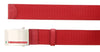 LUNA ROSSA Red Leather Trimmed Woven Belt-