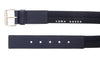 LUNA ROSSA Navy Blue Leather Trimmed Woven Belt-