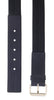 LUNA ROSSA Navy Blue Leather Trimmed Woven Belt-